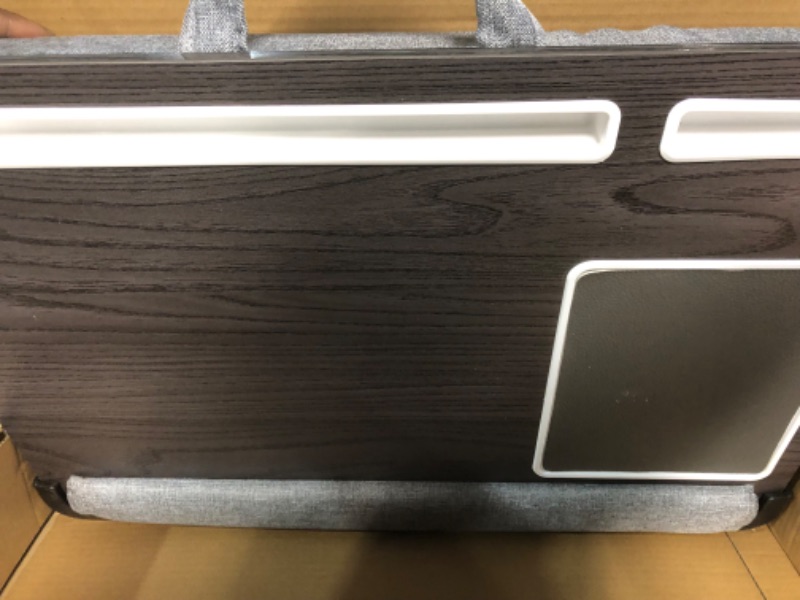 Photo 3 of HUANUO Lap Desk - Fits up to 17 inches Laptop Desk, HNLD6 Dark Woodgrain