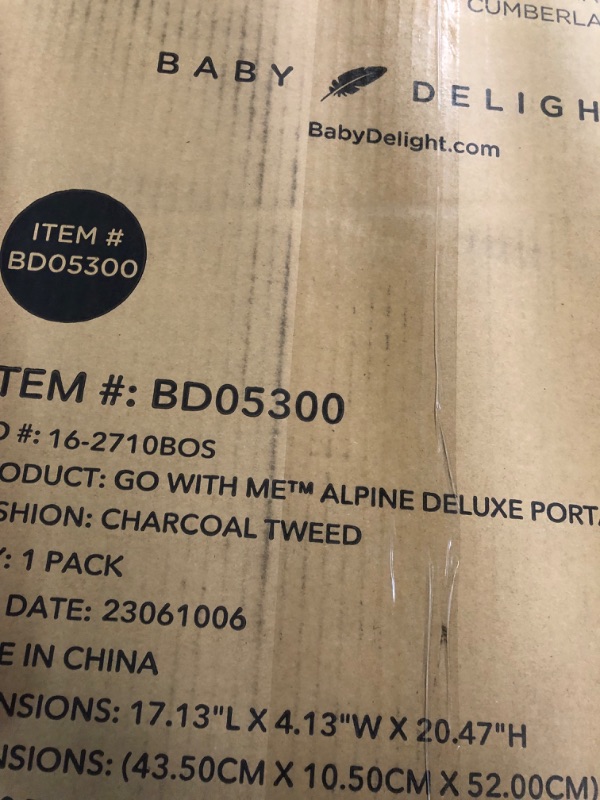 Photo 1 of Baby Delight Alpine Deluxe Portable Bouncer, Infant, 0 – 6 months, Charcoal Tweed