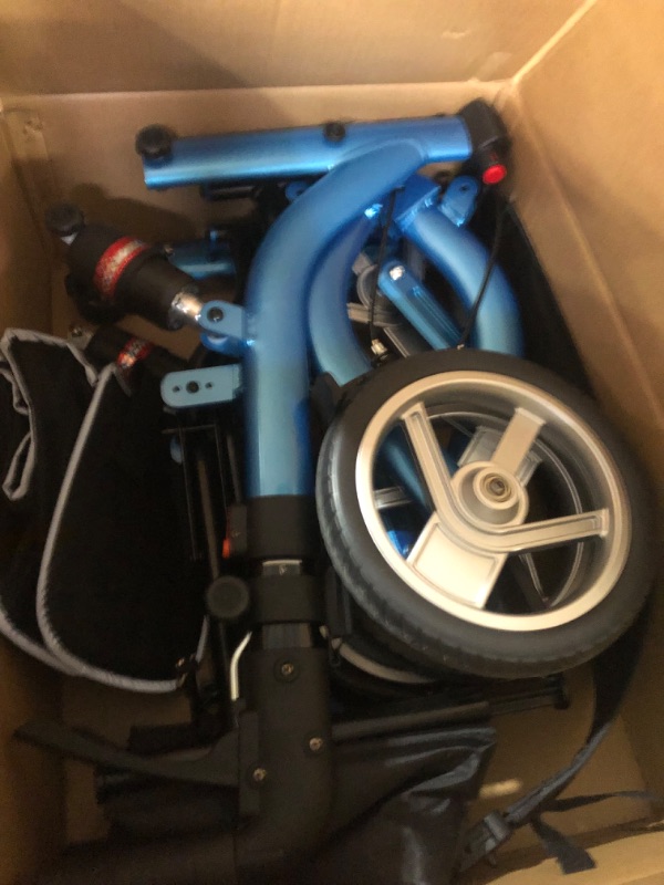 Photo 2 of Winlove Rollator Walkers for Seniors-Folding Rollator with Seat and 10-inch All Terrain Wheels-Medical Rollator Walker Aluminium Frame with Suspension Spring and Heat Seat Pad,Blue Blue Heated seat cushion