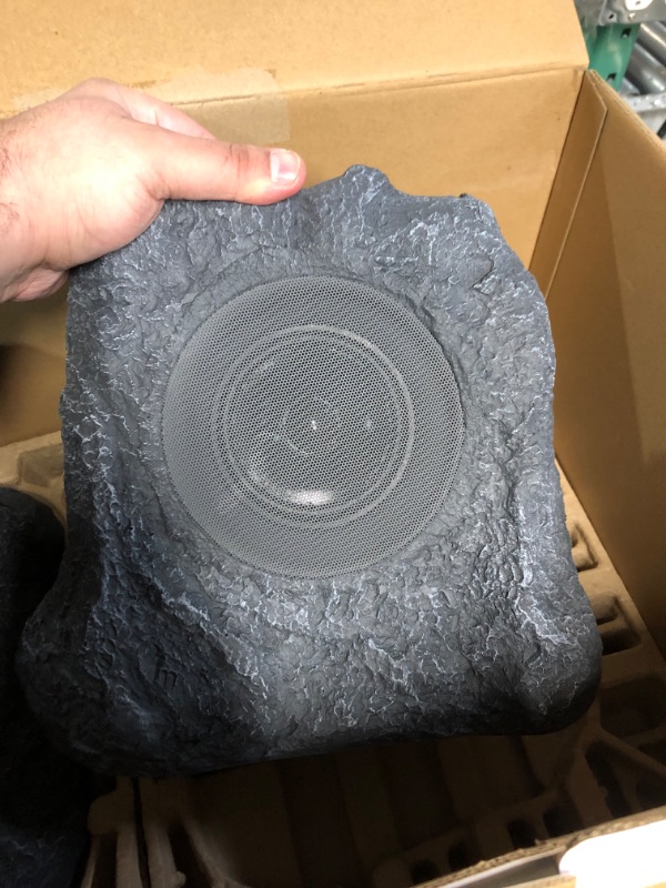 Photo 3 of Innovative Technology Outdoor Rock Speaker Pair - Wireless Bluetooth Speakers Charcoal