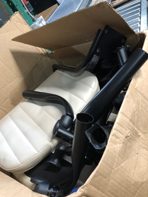 Photo 1 of **DAMAGED NON REFUNDABLE SEE NOTES**
 Small Armless Office Chair with Rolling Wheels, Swivel Comfortable PU Leather