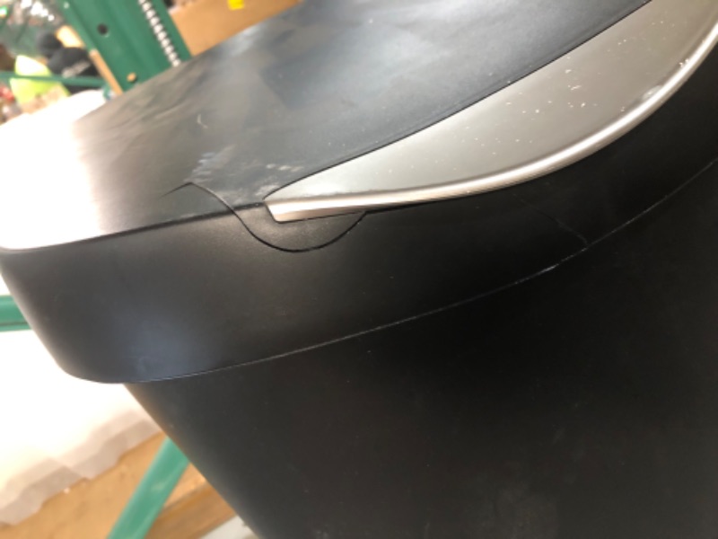 Photo 2 of **damaged**MOXIE 13- Gallons Black Plastic Touchless Kitchen Trash Can with Lid Indoor