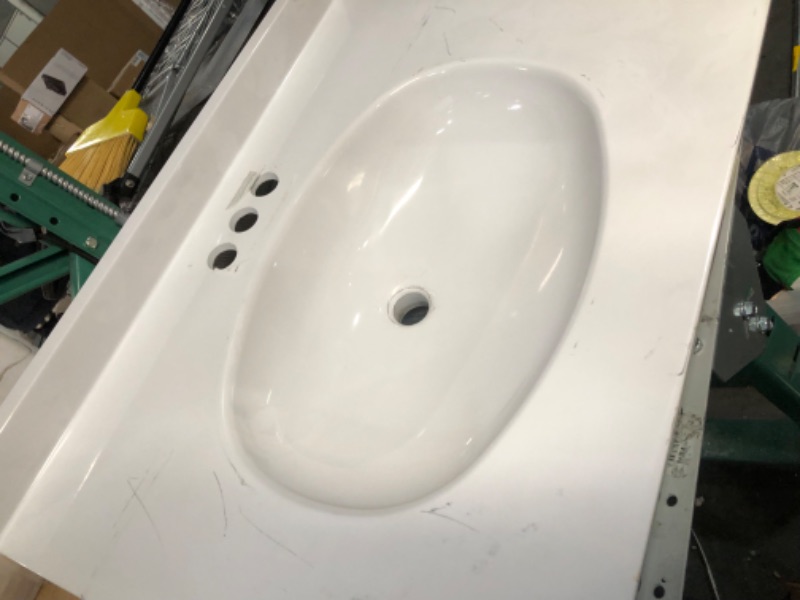 Photo 2 of ***SCUFFS AND SCRAPES - NO PACKAGING***
Cultured Marble Vanity Top 31x22, Solid White 