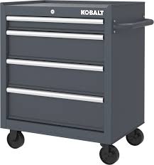 Photo 1 of **Dented**Kobalt 26.7-in W x 33-in H 4-Drawer Steel Rolling Tool Cabinet (Gray)