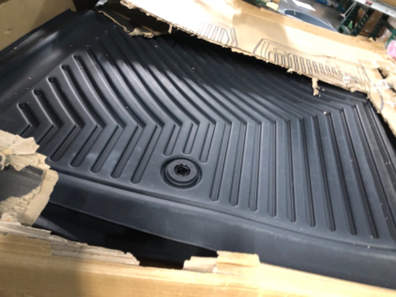 Photo 2 of OEDRO Floor Mats Compatible with 2019-2022 Dodge Ram 1500 New Body Crew Cab (NOT for Classic Models), Front Row Bucket Seats, with Under Seat Storage Box, Black TPE All-Weather Guard - Custom Fit 19-22 New Body