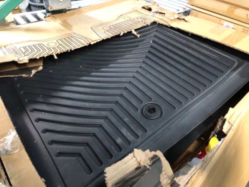 Photo 4 of OEDRO Floor Mats Compatible with 2019-2022 Dodge Ram 1500 New Body Crew Cab (NOT for Classic Models), Front Row Bucket Seats, with Under Seat Storage Box, Black TPE All-Weather Guard - Custom Fit 19-22 New Body