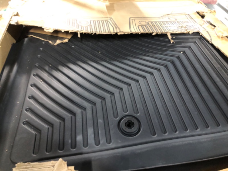 Photo 3 of OEDRO Floor Mats Compatible with 2019-2022 Dodge Ram 1500 New Body Crew Cab (NOT for Classic Models), Front Row Bucket Seats, with Under Seat Storage Box, Black TPE All-Weather Guard - Custom Fit 19-22 New Body