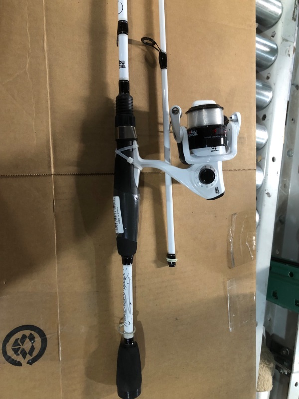 Photo 3 of ***damaged**Abu Garcia 6’ IKE Dude Youth Fishing Rod and Reel Spinning Combo, 2-Piece Rod, Size 30 Reel, Right/Left Handle Position Ike Dude Spinning (New Model)