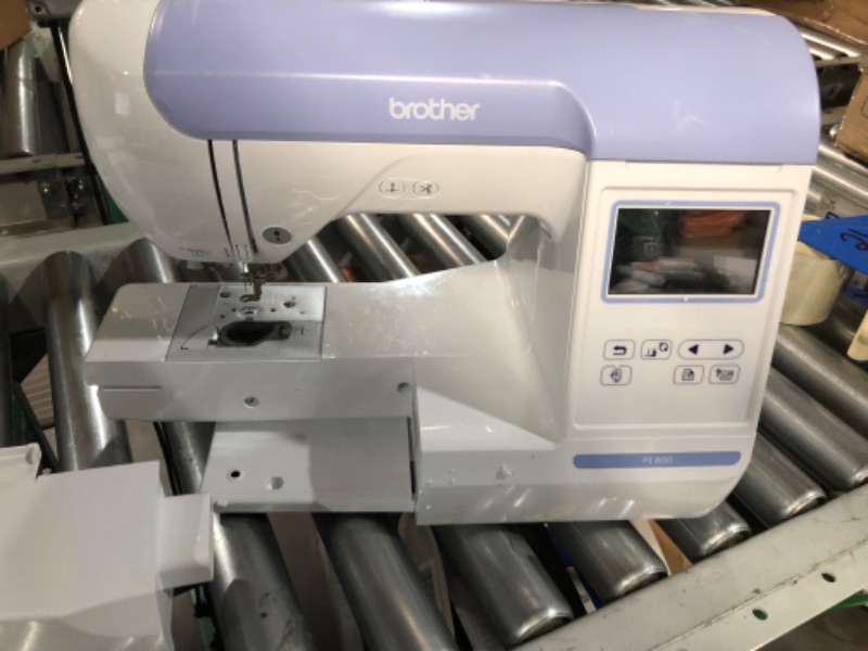 Photo 4 of **PARTS ONLY/NON-REFUNDABLE***
Brother PE800 Embroidery Machine, 138 Built-in Designs, 5" x 7" Hoop Area, Large 3.2" LCD Touchscreen, USB Port, 11 Font Styles