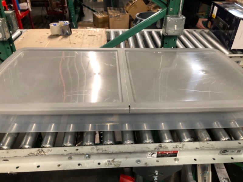 Photo 1 of **damaged***Project Source X-large 17.5-Gallons (70-Quart) Clear Underbed Tote with Standard Snap Lid