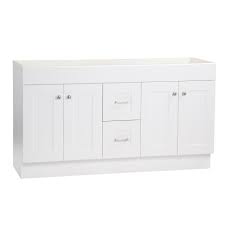 Photo 1 of **damaged**Project Source 60-in White Bathroom Vanity Base Cabinet without Top