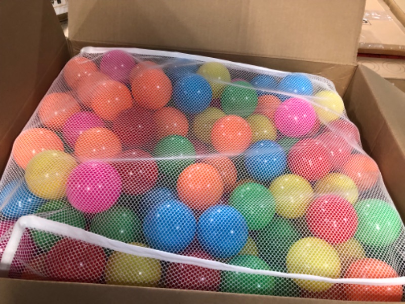 Photo 3 of Amazon Basics BPA Free Crush-Proof Plastic Ball Pit Balls with Storage Bag,