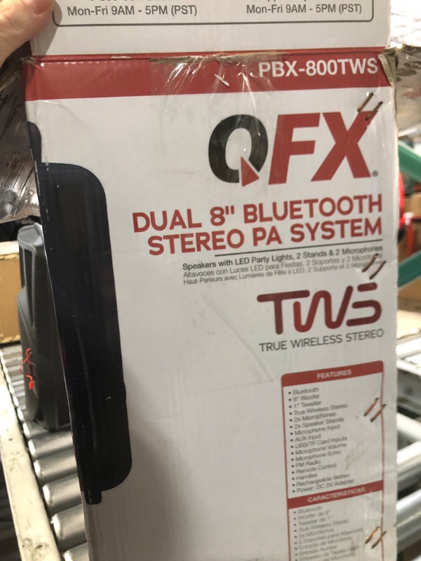 Photo 5 of PBX-800TWS 8-Inch Bluetooth Stereo PA System Comes with 2X 8 Speakers and 2X Stands, 2X Microphones, and a Remote Control