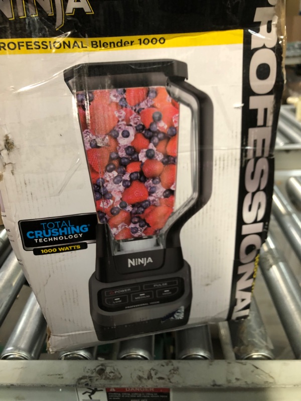 Photo 1 of ***DAMAGED***Ninja BL610 Professional 72 Oz Countertop Blender with 1000-Watt Base and Total Crushing Technology for Smoothies, Ice and Frozen Fruit, Black, 9.5 in L x 7.5 in W x 17 in H with 25 Chef-inspired Recipes
