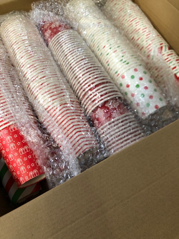 Photo 3 of ***PREVIOUSLY OPENED - MIGHT BE MISSING PARTS***
Umigy 400 Pcs Christmas Paper Cups Xmas Disposable Coffee Cups Drinking 9 oz Vivid