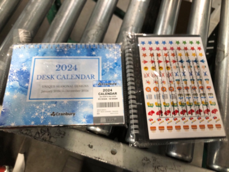 Photo 2 of CRANBURY Small Desk Calendar 2024 - (Seasons) 8x6 Standing Desk Calendar, Colorful Popup Desktop Calendar, Stand Up Easel Desk Calendar, Small Monthly Flip 2024 Calendar for Desk Top, plus Stickers Seasons 2024 2 pack