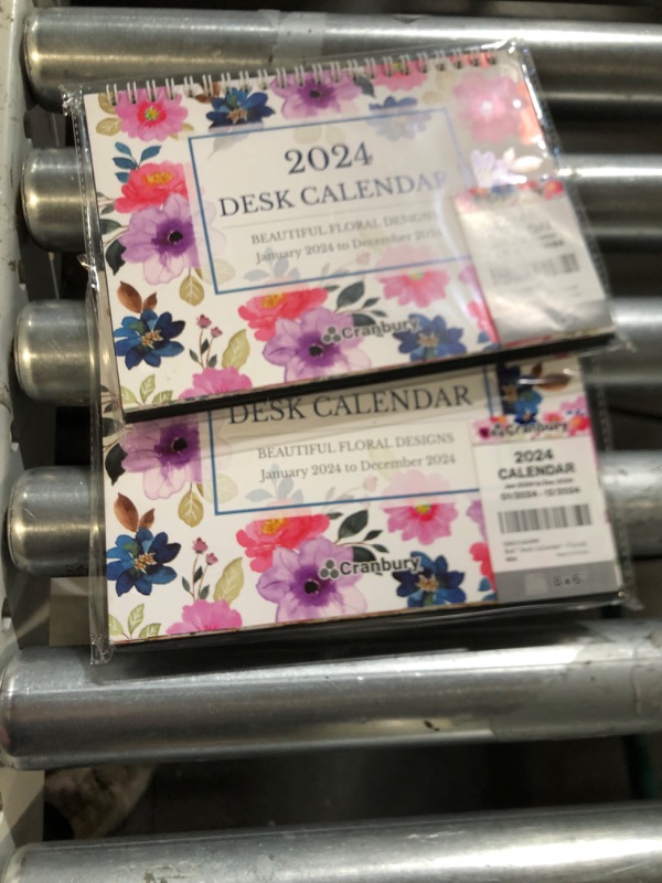 Photo 2 of CRANBURY Small Desk Calendar 2024 - (Floral) 8x6 Standing Desk Calendar, Use Nov 2023 - Dec 2024, Flip Desktop Calendar, Easel Desk Calendar, Small Monthly Desk Calendar, with Stickers Floral Nov 2023 - Dec 2024 2 pack