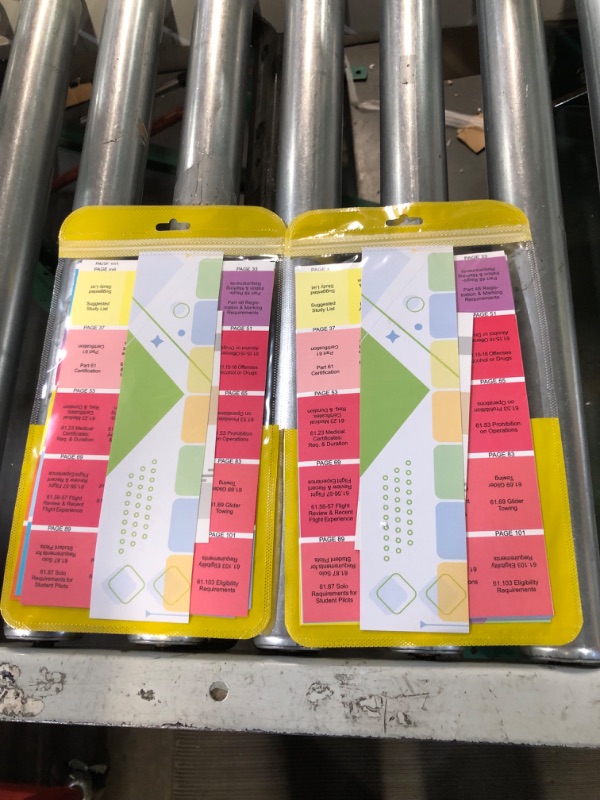 Photo 2 of Improved FAR/AIM 2023 Index Tabs for Private Pilot, 100 PCS Color-Coded & Laminated Tabs, with Alignment Guide & Bookmark, Tear-Resistant and Waterproof (Book Not Included)