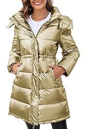 Photo 1 of GRACE KARIN Long Winter Coats for Women Plus Size Long Puffer Coat With Removable Hood
