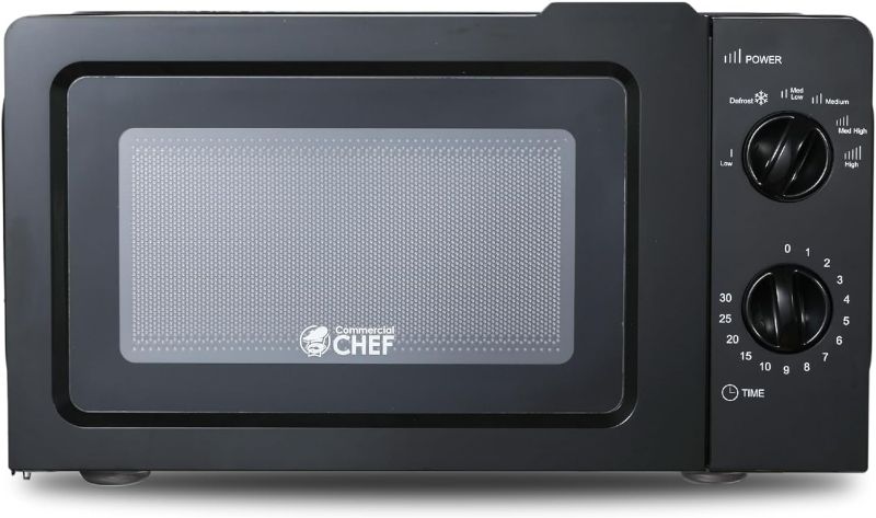 Photo 1 of ***MISSING GLASS TURNTABLE -TESTED - NO PACKAGING***
Commercial Chef Countertop Microwave Oven, 0.6 Cu. Ft, Black Black 0.6 Cubic Feet