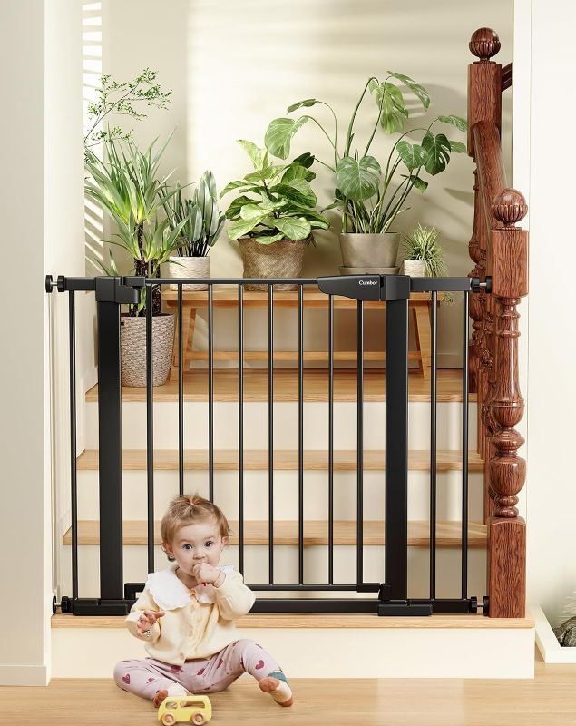 Photo 1 of Cumbor 29.7-40.6" Auto Close Baby Gate, Extra Tall and Wide - Black