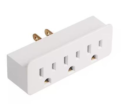 Photo 1 of 15 Amp 3-Outlet Grounded AC/DC Adapters, White