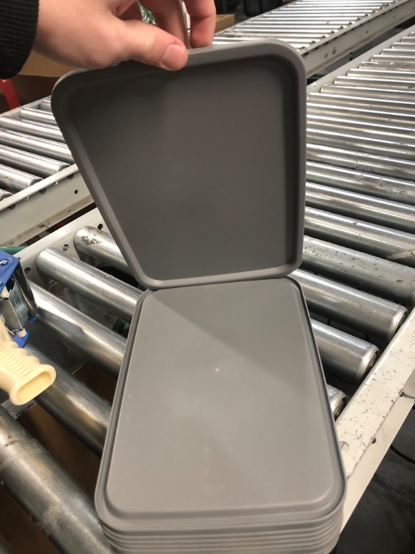 Photo 1 of NETANY [ 12 Pack ] Plastic Storage Baskets With Lids, Small Pantry Organization, Stackable Storage Bins, Household Organizers for Cabinets, Countertop, Drawers, Under Sink or On Shelves,Gray