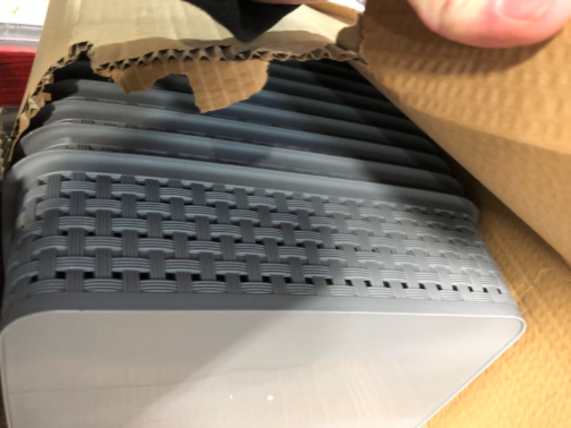 Photo 1 of NETANY [ 12 Pack ] Plastic Storage Baskets With Lids, Small Pantry Organization, Stackable Storage Bins, Household Organizers for Cabinets, Countertop, Drawers, Under Sink or On Shelves,Gray