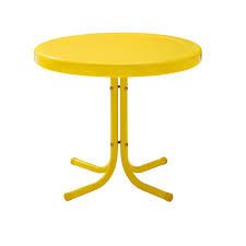 Photo 1 of ***MISSING PARTS***Griffith Outdoor Metal Side Table Bright Yellow Gloss