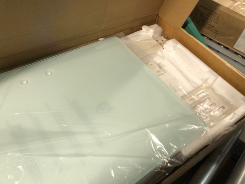 Photo 1 of FITUEYES Universal TV Stand for 32-60" TVs, Max Holds 66lbs, White Glass Base