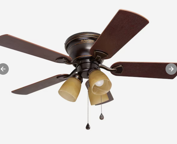 Photo 1 of Harbor Breeze Centreville 42-in Oil-Rubbed Bronze Indoor Flush Mount Ceiling Fan with Light (5-Blade)
