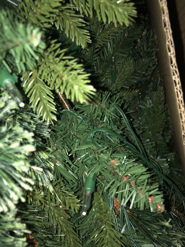 Photo 4 of ***STOCK IMAGE IS A REFERENCE ONLY**  National Tree Co. 7 Foot Kingswood Fir Hinged Pencil Fir Christmas Tree