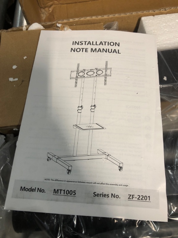 Photo 2 of Mobile TV Cart for 32-75 Inch Screens up to 110 lbs, 