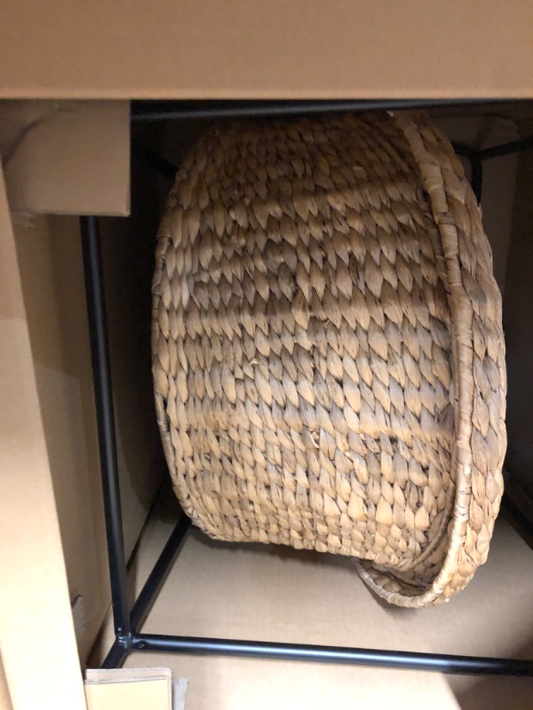 Photo 1 of **MISSING HARDWARE**
Natural Woven Hyacinth Counter Stool with Low Back