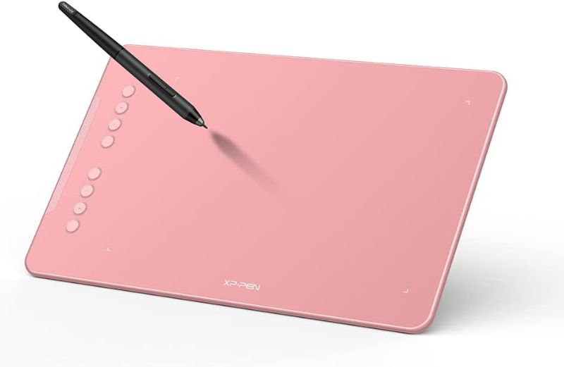 Photo 1 of Drawing Tablet-XPPen Deco 01 V2 10x6.25 Inch Graphics Tablet Digital Drawing Tablet for Chromebook with 8192 Levels Pressure Stylus Pink)