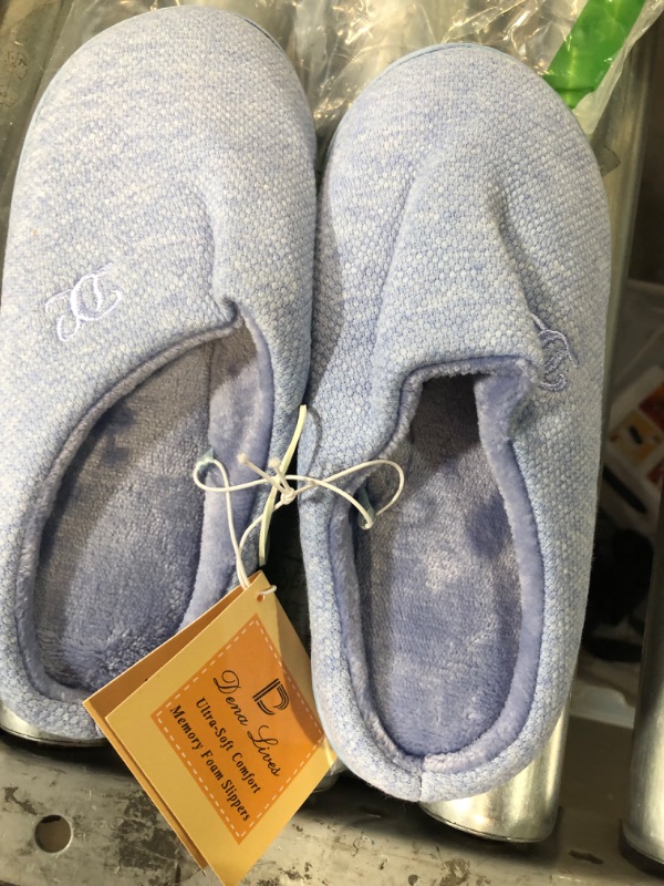 Photo 3 of ***STOCK PHOTO ITEM IS LIGHT BLUE*** DL Mens Memory Foam Slippers Slip on LIGHT BLUE