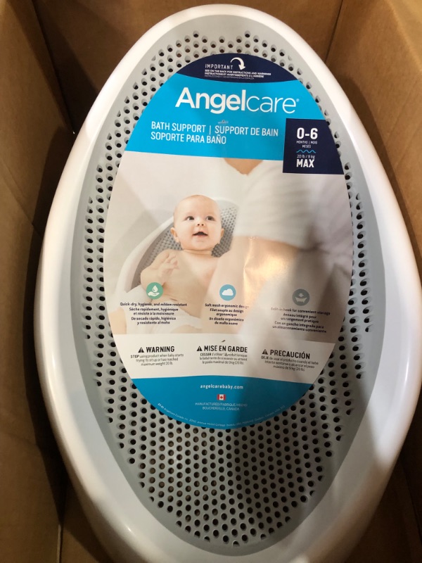 Photo 3 of Angelcare Baby Bath Support (Grey) | Ideal for Babies Less than 6 Months Old Grey 1 Count (Pack of 1)