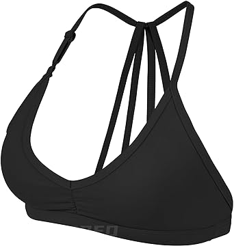 Photo 1 of ***STOCK PHOTO FOR REFERENCE ONLY***YEOREO Workout Sports Bras for Women Padded Strappy Open Back Gym Bra large #0 Black