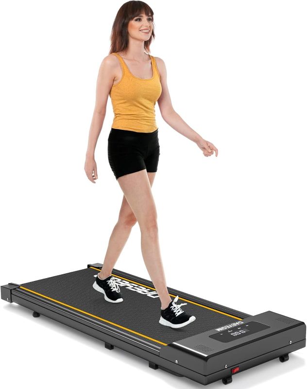 Photo 1 of (READ FULL POST) Walking Pad Treadmill, 2.5HP Under Desk Treadmill with Remote Control & LED Display, Quiet Desk Treadmill for Compact Space, Portable Treadmill for Home Office Use
