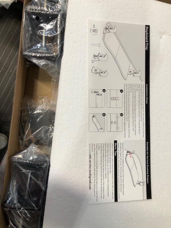 Photo 5 of LETIANPAI Keyboard Tray Under Desk,Pull Out Keyboard & Mouse Tray with Heavy-Duty C Clamp Mount,32(37 Including Clamps)x11.8 in 