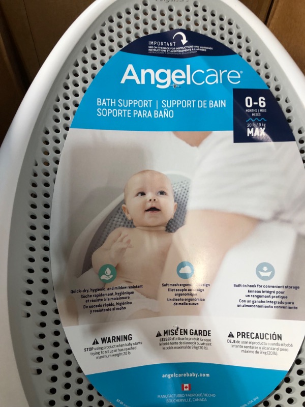 Photo 1 of Angelcare Baby Bath Support (Grey) | Ideal for Babies Less than 6 Months Old Grey 1 Count (Pack of 1)