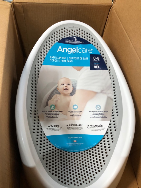 Photo 2 of Angelcare Baby Bath Support (Grey) | Ideal for Babies Less than 6 Months Old Grey 1 Count (Pack of 1)