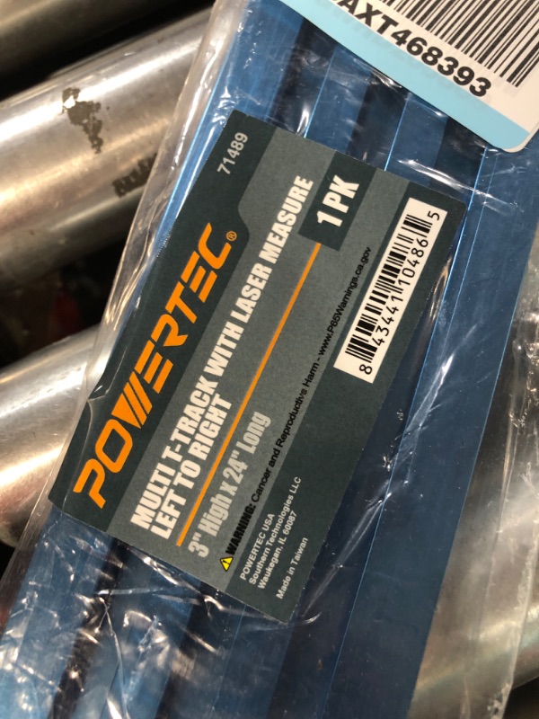 Photo 1 of POWERTEC 71489 Aluminum Multi T-Track Fence with Laser Measure Left to Right, 3” High x 24" Long Multi Track 8 slots, 24" T-Track with Right Measure