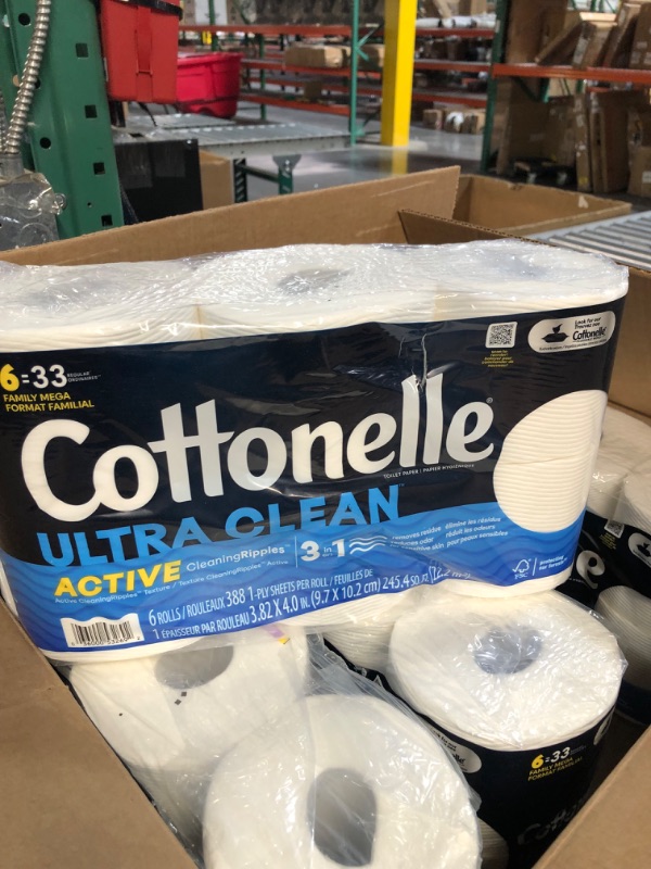 Photo 3 of Cottonelle Ultra Clean Toilet Paper with Active CleaningRipples Texture, 24 Family Mega Rolls (24 Family Mega Rolls = 132 Regular Rolls) (4 Packs of 6), 353 Sheets Per Roll, Packaging May Vary 2328 sheet (Pack of 4)