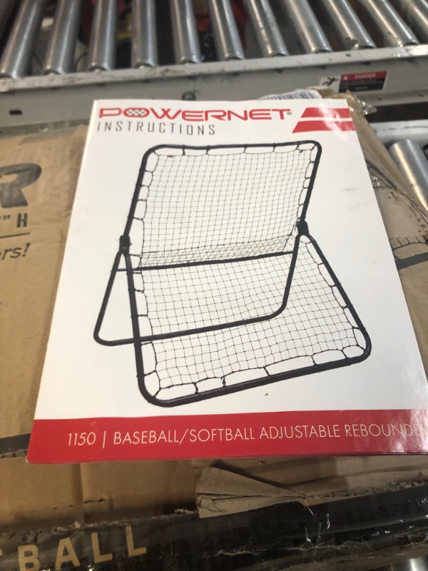 Photo 4 of  Powernet Baseball Rebounder Net - 3-Way Baseball + Softball Pitchback Net + Fielding Trainer - Bounce Back Net for Fielding + Throwing Practice