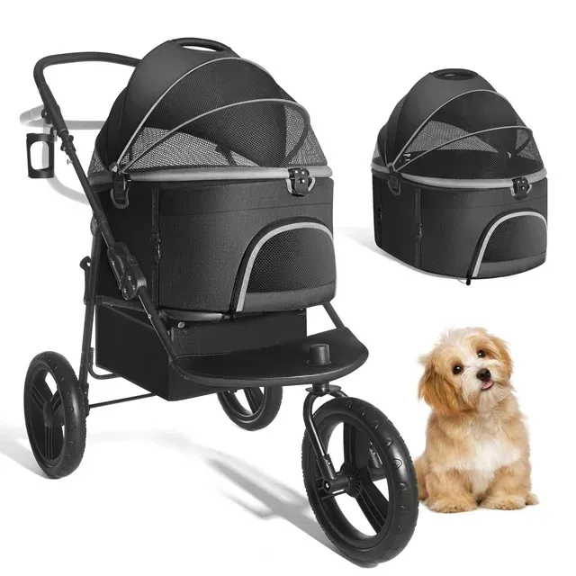 Photo 1 of (see all images) Wheel Dog Stroller, Folding Pet Stroller for Large Dogs