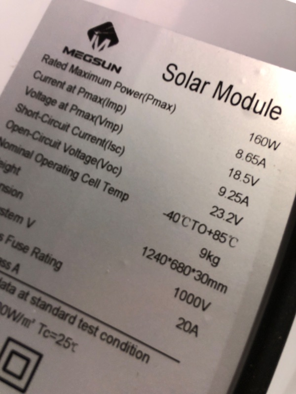 Photo 5 of (see all images) MEGSUN 160 Watt Monocrystalline Solar Panels 12 Volt, 2PCS 80W 22.8% High-Efficiency Mono Module 