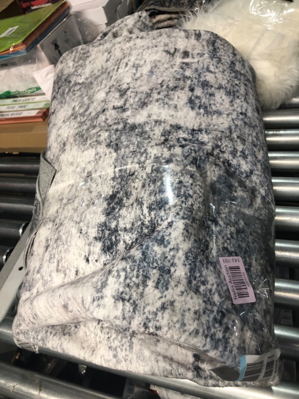 Photo 1 of Living Room Area Rugs - 8x10 Abstract Large Soft Indoor Washable Rug Neutral Modern Low Pile Carpet for Bedroom Dining Room Farmhouse Home Office - Grey Blue 8' x 10' Grey Blue