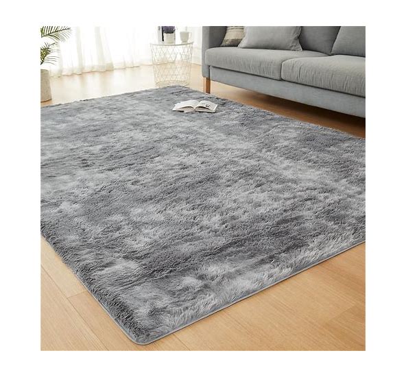 Photo 1 of JKMAX Fluffy Shag Area Rugs For Living Roomtie-Dyed Light Grey