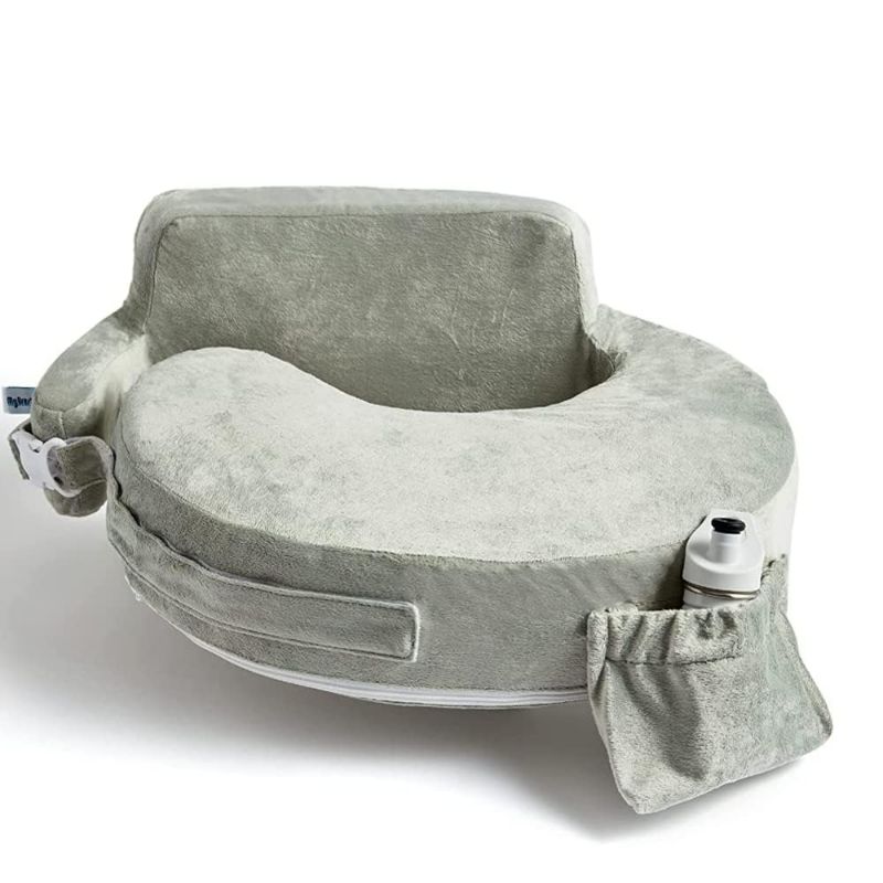 Photo 2 of My Brest Friend Super Deluxe Nursing Pillow - Enhanced Comfort & Ergonomic Breastfeeding Pillow for Ultimate Support For Mom & Baby - Adjustable and with Handy Side Pocket, Platinum